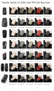 Étui de clé de voiture en TPU Gold Line gratuit pour Toyota CHR Rav4 Auris <span class=keywords><strong>Aygo</strong></span> Camry Corolla Land Cruiser Prado Crown Riez Accessoire de clé - Product Image 3