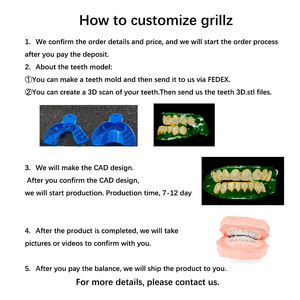 <span class=keywords><strong>Grillz</strong></span> sur mesure en argent 925 serti de diamants Moissanite VVS, coupe permanente, 8 dents supérieures, 8 dents inférieures, <span class=keywords><strong>grillz</strong></span> dentaire en or - Product Image 6