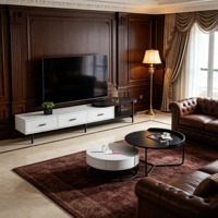 Ensemble moderne de meuble TV et table basse avec tiroirs de rangement, centre de divertissement pour salon, table à thé, mobilier de vente en gros