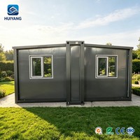 Maison modulaire de luxe au design moderne, maison conteneur extensible, mur en verre à double aile, petite maison de vacances