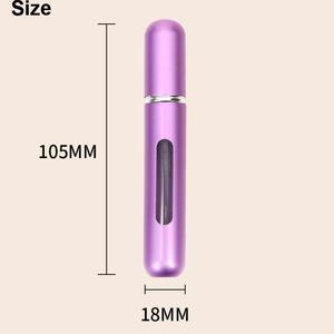 Populares Botellas de Spray Portátiles de 5ml y 8ml en Colores Mixtos, Botellas de Spray de Perfume con Carcasa de Aluminio, Atomizador Recargable - Product Image 5