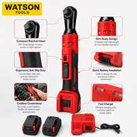 Kit de clé à chocs sans fil avec 2 batteries et chargeur, outil électrique au lithium rouge/noir pour la vente en gros