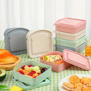 Caja de Plástico <span class=keywords><strong>Reutilizable</strong></span> para Sándwiches, Contenedor de Alimentos con Forma de Tostada para Almuerzo, Caja para Pan y Sándwiches - Product Image 1