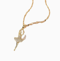 Nouveau Collier de Danseuse Ballerine en Titane pour Filles, Vente en Gros Usine 2026, Pendentif en Acier Inoxydable et Zircon, Populaire