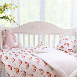Wholesale Luxury <strong>Rainbow</strong> High Quality Comfortable Babi Crib Suit Soft Lightweight Snuggle Easeful Winter Baby <strong>Cot</strong> <strong>Bedding</strong> Set - Product Image 1