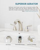 Robinet de lavabo à deux poignées en nickel brossé avec logo personnalisé et tige de levage