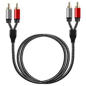 Fabricant OEM Boîtier métallique Audio stéréo haut de gamme 2RCA mâle à 2RCA mâle Accessoires audio stéréo de voiture Câble <span class=keywords><strong>RCA</strong></span> - Product Image 2