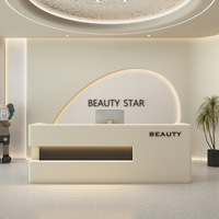Comptoir de réception moderne et minimaliste pour salon de beauté, maternelle, caissier, établissement de formation, design luxueux pour hôtels