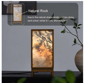 Elegantly Modern Eco-Friendly <b>LED</b> Warm <b>Light</b> Middle Bronze Natural Stone Table Lamp for <b>Tea</b> House Restaurant Livingroom - Product Image 2