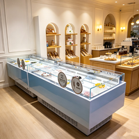 Vitrine à pâtisserie en verre trempé sur mesure OEM avec étagères réglables pour supermarché, pâtisserie, sushis, boutique de détail