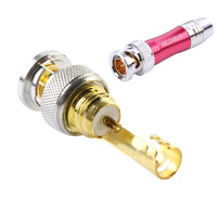 BNC mâle Sober rg59 SDI câble connecteur prise Jack plaqué or cuivre broche 75ohm alliage de Zinc noir/rose adaptateur Audio et vidéo