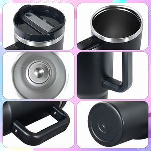 Logo personnalisé en acier inoxydable 30oz 40 oz tasse extérieure gobelet à <span class=keywords><strong>café</strong></span> de voyage isolé gobelet 30oz 40 oz avec poignée avec paille - Product Image 3