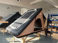 Ecocampor Luxury Aluminum Truck Topper Camper Overland Pop up Hard Sided Shell Popup Tent dengan Penyimpanan untuk 2 Orang