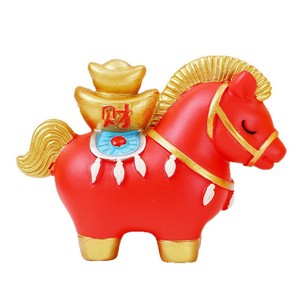 รูปปั้นม้าเรซิ่นตามนักษัตรจีน ของขวัญมงคลสำหรับเทศกาลตรุษจีน ตกแต่งเทศกาลฤดูใบไม้ผลิ - Product Image 5