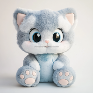 Peluche personnalisée super douce, adorable chat en peluche, rembourrage en coton PP, broderie, OEM/ODM disponible, tailles personnalisées - Product Image 2