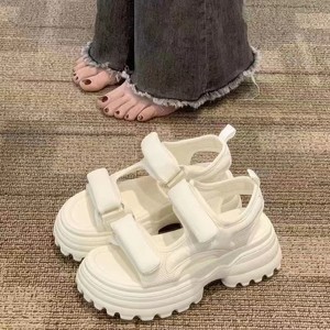 Sandals for Women 2026 Summer New Trend <b>Soft</b> Leather Thick-Topped Slippers With Roman Style Beach <b>Shoes</b> - Product Image 1