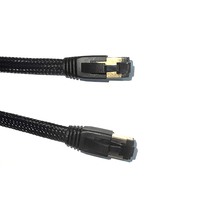 Kabel Ethernet Cat8 Premium Custom Braided 40Gbps 2000MHz Kecepatan Tinggi LAN Network Patch Cord Berlapis Emas RJ45 Tembaga Murni CE