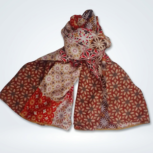 Stylish Double Layer Silk Geometric Pattern Scarf Luxury Long <b>Womens</b> <b>Wrap</b> MAYURI CREATIONS MC-562 - Product Image 4