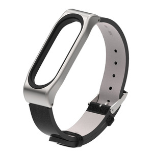 Mi banda 3 Mi band4 muñeca correa de cuero de la PU pulsera sin tornillos de la correa de muñeca pulsera banda inteligente - Product Image 3