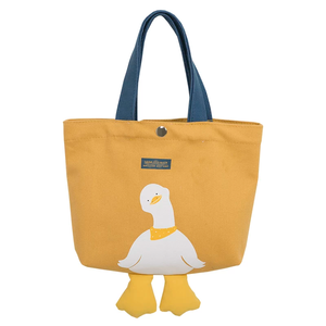 Sac fourre-tout en toile avec motif de canard mignon, série de sacs à déjeuner et de sacs de courses avec fermeture magnétique pour femmes et filles - Product Image 3