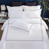 Ensemble de literie d'hôtel 5 étoiles pur coton Satin bande lit ligne de lit housse de couette drap