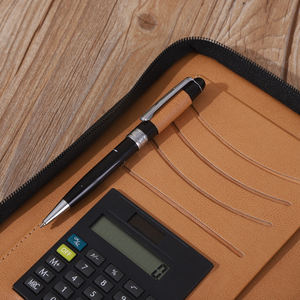 Oem ODM Hỗ trợ đa chức năng PU Kinh Doanh quản lý thư mục zippered ngăn có thể tháo rời máy tính xách tay văn phòng tập tin với máy tính - Product Image 5