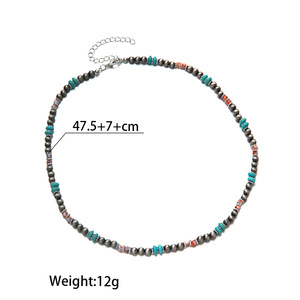 Collar de cuentas hecho a mano de perlas Navajo y turquesa estilo Navajo Vintage, collar ligero para bodas y bailes de mujer - Product Image 5