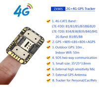 Mini Module de suivi GPS 4G ZX905 dernier LTE CAT1 PCBA puce application Mobile gratuite Web pour un usage personnel animaux de compagnie chat chien alarme Anti-perte