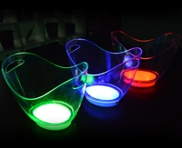 Seau à glace en plastique personnalisé avec logo et couleur, avec LED et fonction de refroidissement, capacité de 2 L, idéal pour les fêtes