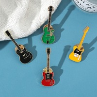 Broche Guitare Électrique Personnalisée Style Rock Mignonne en Alliage Métallique, Badge Musical Tendance pour Cadeau