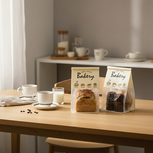 Sacs en papier kraft polyvalents avec fenêtre pour l'emballage de pain, de pâtisserie et de sandwichs - Product Image 1