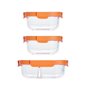 Récipients de stockage en verre à haute teneur en borosilicate avec couvercles hermétiques Bol frais en verre borosili Boîte-cadeau pour le déjeuner - Product Image 5