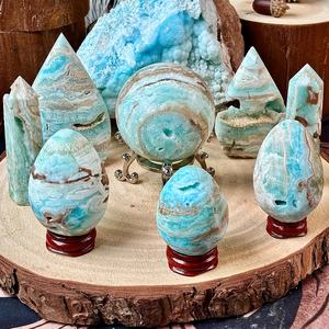 Esfera Curativa de Cristal al por Mayor, Cristal Pulido, Piedra Natural Hemimorfita, Torre de Cristal para Meditación y Decoración - Product Image 1