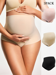 Nuevas bragas de maternidad de cintura alta sin costuras para mujer, calzoncillos cómodos para embarazadas con soporte para el vientre - Product Image 3