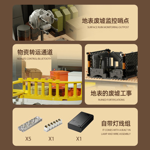 Xbert 66145 1739PCS Set <span class=keywords><strong>de</strong></span> Bloques <span class=keywords><strong>de</strong></span> Construcción <span class=keywords><strong>de</strong></span> la Fortaleza Subterránea Wasteland, Modelo MOC, Juguete Técnico <span class=keywords><strong>de</strong></span> Plástico, Regalo Moderno para Festivales - Product Image 3