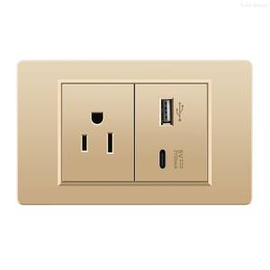 118 Lámpara de Pared Dorada Americana con Interruptor, Enchufe USB Tipo C, Enchufe de Corriente Americano, Británico y Europeo - Product Image 5