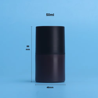 Rouleau de parfum en plastique noir cosmétique vide de 50ml 1.7oz personnalisé sur une bouteille de beurre de noix de coco emballage de bouteille de déodorant Makrup