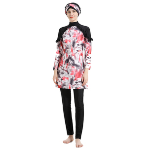37angsipo-maillot de bain musulman manches longues, 3 pièces, Patchwork, Hijab, vêtements islamiques, pour la plage, Hijab - Product Image 5