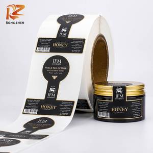 Etiquetas Adhesivas de Papel de Aluminio Negro y Dorado, Personalizadas, Resistentes al Agua, Resistentes al Calor, Reutilizables, Seguras para Alimentos, a Prueba de Manipulación, para Embalaje - Product Image 1