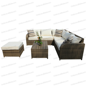 Ensemble de canapés modernes 5 places en <span class=keywords><strong>rotin</strong></span> tressé résistant aux intempéries pour jardin, hôtel, cour - Product Image 4