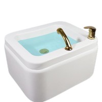 Bol de pédicure en acrylique blanc d'approvisionnement d'usine pour salon de manucure pour massage des pieds bassin de bain Spa meubles de Salon de beauté