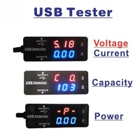 YWS26VA USB Tipo A+C, Voltímetro Digital, Amperímetro, Monitor de Capacidad de Batería, Probador de Potencia, Medidor de Voltaje/Corriente de Descarga LED