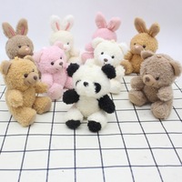 Porte-clés mini ours en peluche mignon et doux, pendentif breloque lapin de dessin animé, jouet décoratif pour sac à dos