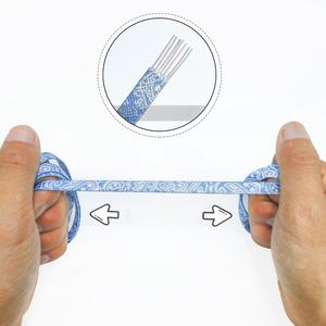 Lacets élastiques à motif floral 8 mm plats imprimés sans nœud pour baskets de sport, ajustement confortable, faciles à enfiler, accessoires de chaussures décontractées - Product Image 4