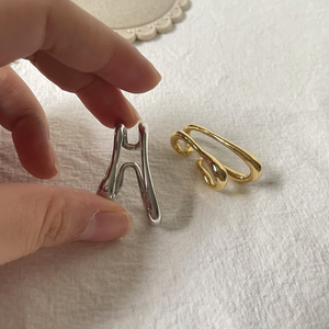 Single Piece Double Layered Irregular Ear <strong>Cuffs</strong> Asymmetric Gold Clip on <strong>Earring</strong> Without Piercing Minimalist Fashion Jewelry 2021 - Product Image 4