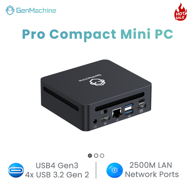 GenMachine Ryzen7 7840HS 32GB No SSD Mini PC Portable AMD Ryzen LPDDR5 Game Slim Motherboard WIFI 6 Business Use PC Box Micro Pc