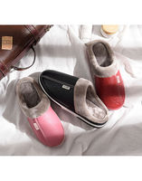 Chaussons d'intérieur imperméables en cuir PU pour l'hiver, doublés de fourrure, chauds, antidérapants, pour hommes, OEM