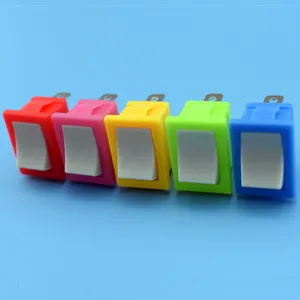 로즈 레드에 대한 Kcd1 푸시 버튼 OEM 사용자 정의 로고 컬러 로커 스위치, 영걸 핑크, 레몬 옐로우, 스카이 블루, 애플 그린