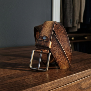 BS INTERNATIONAL Black Color Vintage Style Genuine Leather Pin Buckle Steel Buckle Eco Friendly Solid Waterproof Heavy Duty <b>Belt</b> - Product Image 1