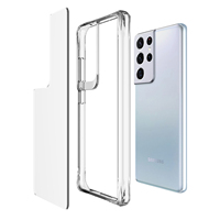 Coque de téléphone transparente antichoc en TPU PC anti-rayures avec bouton plaqué, coque arrière rigide en acrylique transparente pour iPhone 15 Pro